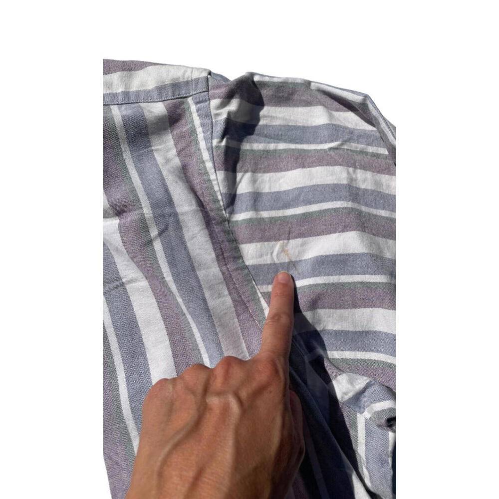 Vtg 90s Polo Ralph Lauren Cookie Crest Button Up Shirt Mens 2XL Patch Striped - Picture 6 of 7